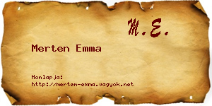 Merten Emma névjegykártya